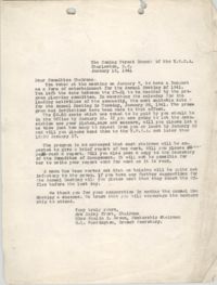 Letter from Daisy Frost, Paulie E. Brown, M. L. Harrington to Coming Street Y.W.C.A., January 16, 1941