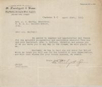 Letter from M. Furchgott and Sons to Ada C. Baytop, April 21, 1923
