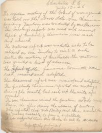 Minutes to the Board of Management, Coming Street Y.W.C.A., July 13, 1926