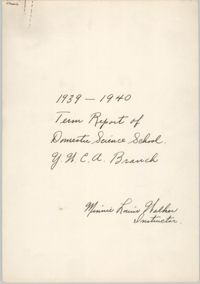 Term Report of Domestic Science School, Coming Street Y.W.C.A., 1939 to 1940