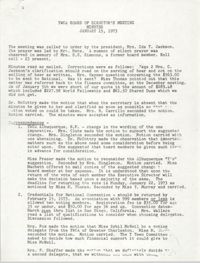 Minutes to the Y.W.C.A. Board of Director's Meeting, January 15, 1973