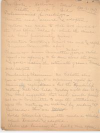 Minutes to the Board of Management, Coming Street Y.W.C.A., December 6, 1927