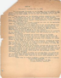 Management Committee Minutes, Coming Street Y.W.C.A., November 2, 1921