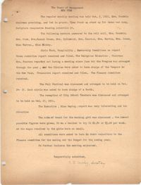 Board of Management Minutes, Coming Street Y.W.C.A., October 5, 1921