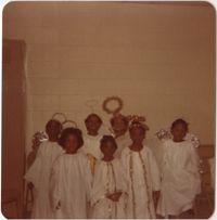 Photograph of a Group of Children at the Y.W.C.A. Christmas Tea, 1975