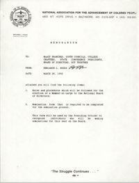 NAACP Memorandum, March 28, 1992