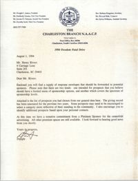Letter from Dwight C. James to Henry Rivers, August 1, 1994