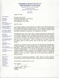 Letter from Dwight C. James to Kim Jones, August 19, 1994