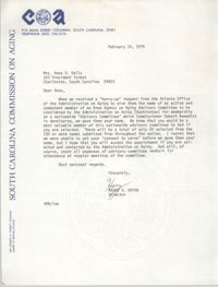 Letter from Harry R. Bryan to Anna D. Kelly, February 14, 1979