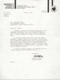 Letter from Alton C. Crews to Septima P. Clark, June 5, 1978