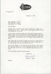Letter from Howard F. Burky to Septima P. Clark, January 4, 1979