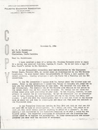 Letter from W. E. Solomon to H. P. Hutchinson, November 8, 1956