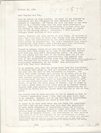 Letter from Vincent Harding, October 20, 1964