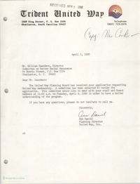 Letter from Ann Daniel to William Saunders, April 2, 1980