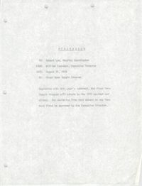 COBRA Memorandum, August 31, 1978