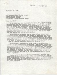 Letter from William Saunders to Richard Black, September 26, 1974