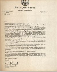 Letter from Carroll A. Campbell, Jr., July 7, 1994