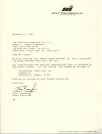 Letter from Thomas D. Heneghan to Dwight C. James, December 13, 1993