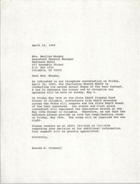 Letter from Brenda H. Cromwell to Marilyn Murphy, April 23, 1990