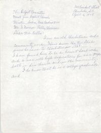 Letter from Septima P. Clark to I. Monroe Falls, April 6, 1978