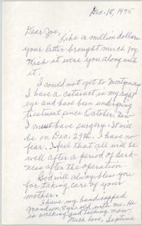 Letter from Septima P. Clark to Josephine Rider, December 18, 1975