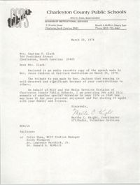 Letter from Martha C. Knight to Septima P. Clark, March 20, 1978