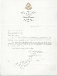 Letter from Joseph P. Riley, Jr. to Septima Clark, May 31, 1976