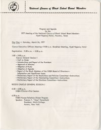 Program and Agenda for the 1977 Meeting of the National Caucus of Black School Board Members