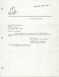 Letter from Elizabeth Cleveland to William Saunders, November 14, 1978