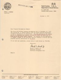Letter from David N. Smith, Jr., October 2, 1979