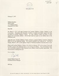 Letter from Joseph William Evans, III to William Saunders, February 5, 1997