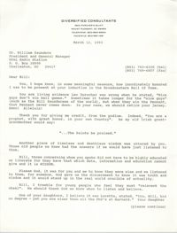 Letter from J. F. Mahoney to William Saunders, March 12, 1993
