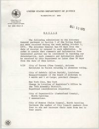 United States Department of Justice Notice, October 10, 1975