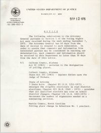 United States Department of Justice Notice, September 12, 1975