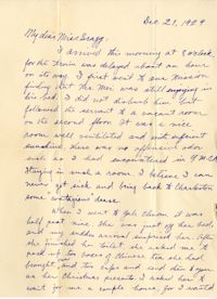 Letter from Fong Lee Wong to Laura M. Bragg, December 21, 1929