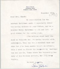 Letter from Sam J. Slate to Septima P. Clark, December 29, 1976
