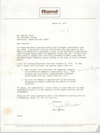 Letter from Joyce Brooks to Septima Clark, March 16, 1977