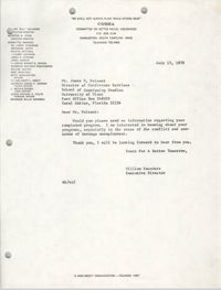 Letter from William Saunders to James H. Poisant, July 13, 1978