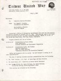 Trident United Way Memorandum, July 3, 1980
