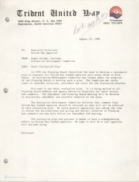 Trident United Way Memorandum, August 25, 1980