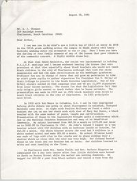 Letter from Septima P. Clark to A. J. Clement, August 20, 1981