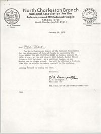 Letter from W. F. Davenport to Septima P. Clark, January 16, 1978