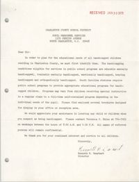 Letter from Kenneth R. Gearhart to Pupil Personnel Services, January 30, 1979