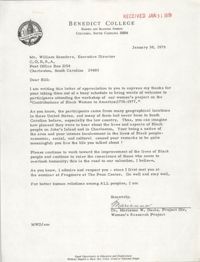 Letter from Marianna W. Davis to William Saunders, January 30, 1979
