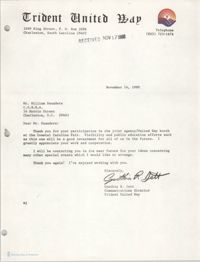 Letter from Cynthia R. Jett to William Saunders, November 14, 1980