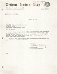 Letter from William Cooper to Peggy Watson, April 21, 1981