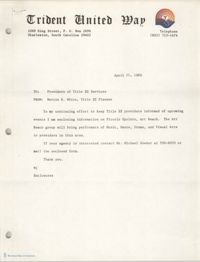 Trident United Way Memorandum, April 11, 1980