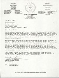 Letter from Dwight C. James to Sasha Daltonn, April 27, 1992