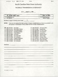 South Carolina State Ports Authority Memorandum, August 3, 1994