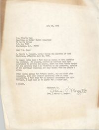 Letter from Debbie G. Meggett to Alberta Cook, July 29, 1976